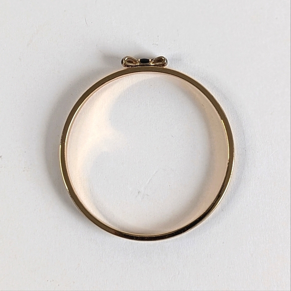 Kate Spade Take A Bow Enamel Layering Bracelet Black Enamel Gold Tone - Picture 7 of 9